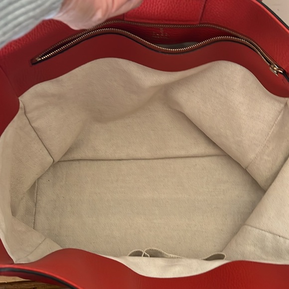 EUC Gucci Red Swing Large Leather Shopper Tote with Original Dust Bag - Picture 10 of 13